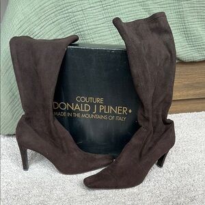 Donald J. Pliner Brown Heeled Boots with Stiletto Heel